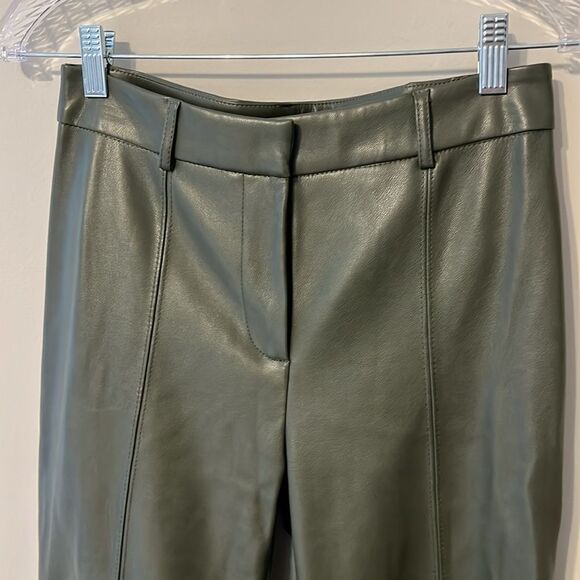 Anthropologie Avec Les Filles Green Faux Leather Trousers Size Small - Picture 5 of 11